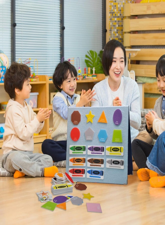 CHEFAN Felt Shape and Color Matching Game Set for Toddlers, Shape Sorter & Color Recognition, Shape Puzzles Learning Sorting Toys, Educational Montessori Toy for Preschool, 3+ Years Old Kids - Image 5